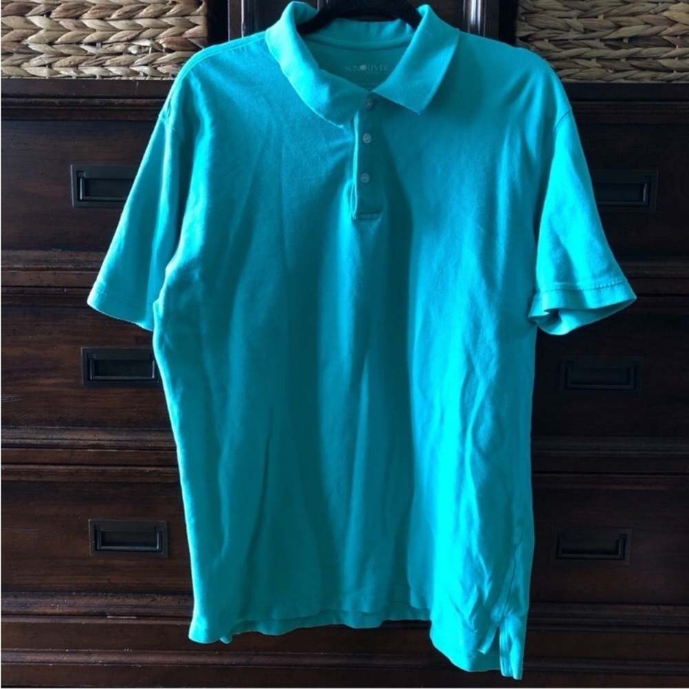 Sun River teal polo short sleeve shirt